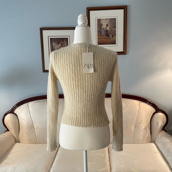 New Zara Textured Light Beige Sweater - Picture 13 of 14